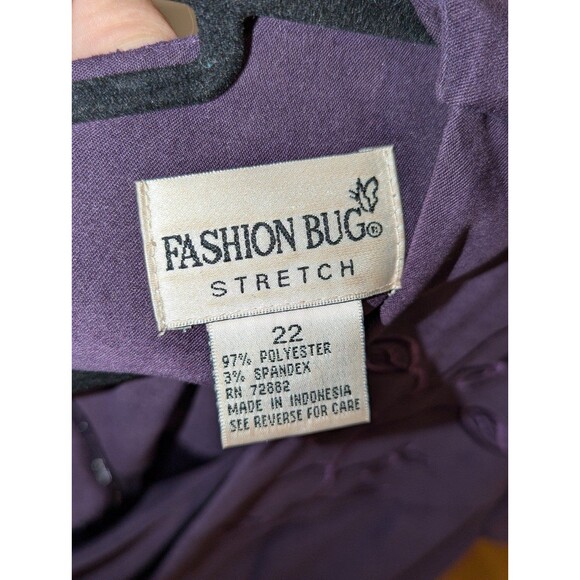 Vintage Fashion Bug 22W Purple Velour Velvet Sheath Dress attached Blazer (U10) - Picture 6 of 6